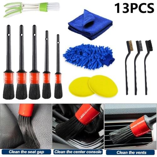 Car Maintenance Wash Clean Brush Detailing Brush Set Dirt Dust Clean Brushes For Car Interior Exterior Leather Air Vents Clean
