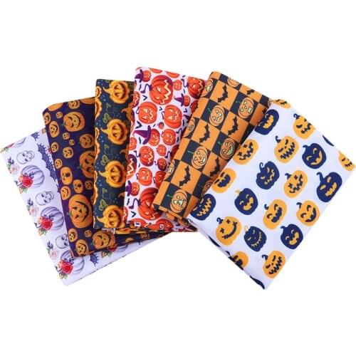 50*145CM Halloween pumpkin pattern Polyester cotton Fabric Patchwor Printed for Tissue Kids Home Textile for Sewing Curtain