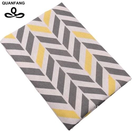 QUANFANG Cotton Linen Fabric For Patchwork Sewing DIY Materials Needlework Tissue For Cushion Sofa Cloth Doll Bag ,Half meter