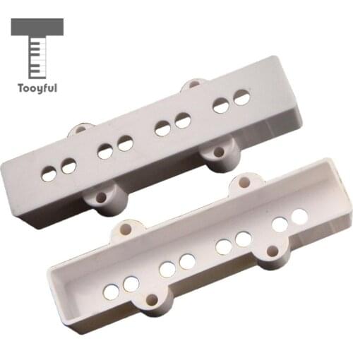 Tooyful 2pcs White Jazz Bass Pickup Covers Neck&Bridge for JB Style Bass Guitar Parts