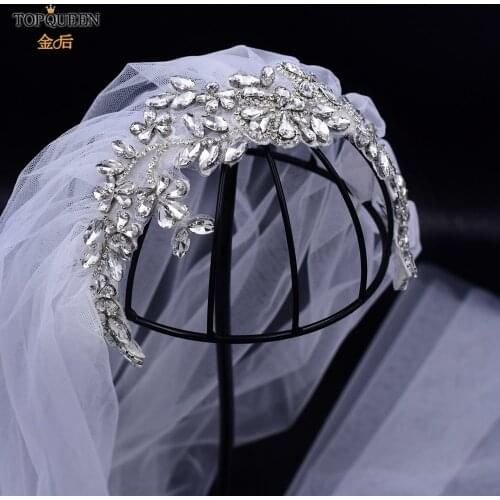 TOPQUEEN VS283 Wedding Veils with Rhinestone Wedding Decorations for Bride Wedding Veil Luxury Wedding Veil 2021 New Arrivals