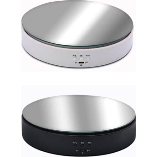 Rotating Jewellery Packaging Display Angle Speed Adjustment ABS Mirrored Electric Jewelry Organizer Automatic Turntable