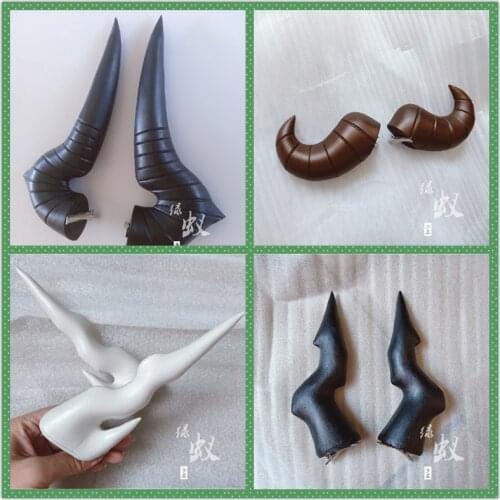 New Game Arknights Liskarm Croissant Cosplay Horns Head Clip Headwear Hairwear Cosplay Props Accessories Hair Clip Halloween