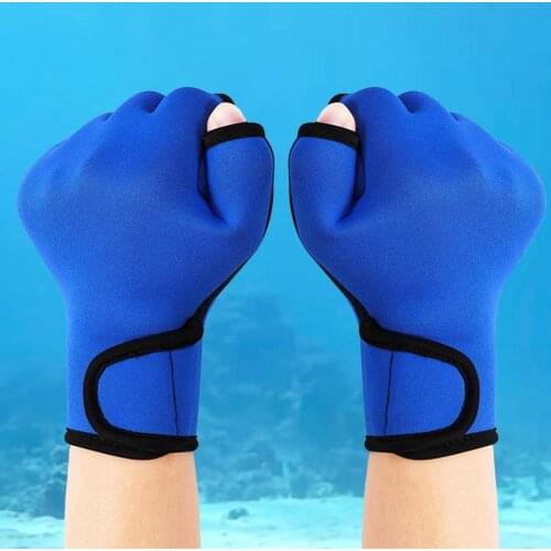 1 Pair Neoprene Gloves Water Resistant Breathable Hand Webbed Duck and Paddling Well Stitching Webbed Swim Gloves for Training