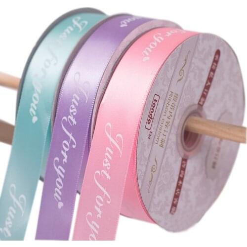 2.5cm 50Yard Soft Korean Satin Ribbon Colorful Gift Ribbon Roll for Gift Wrapping