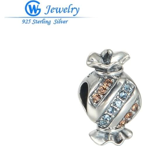 2pcs/lot Wholesale Jewellery Mix Color Cz Stone Candy Shape Charms Fit For European Bracelet Diy GW Jewelry X341H15