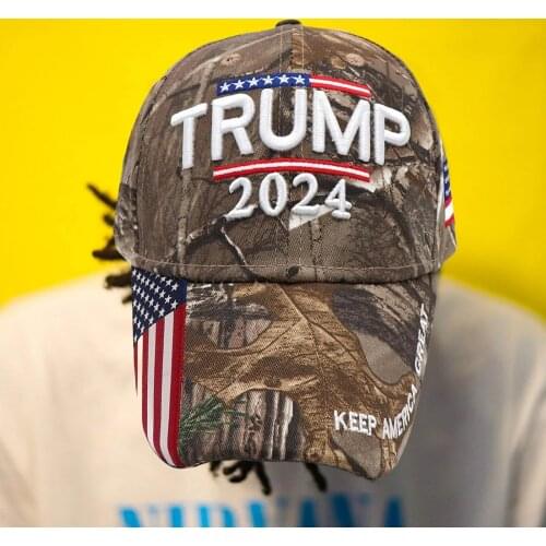 Donald Trump 2024 Cap Camouflage USA Flag Baseball Caps Keep America Great Again Snapback President Hat 3D Embroidery Wholesale