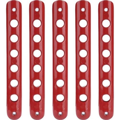 5pcs Exterior Door Grab Handle Inserts Trim Fits for Jeep Wrangler JK/Unlimited 4 Door 2006 2007 2008 2009 2010 -2016 Metal Red