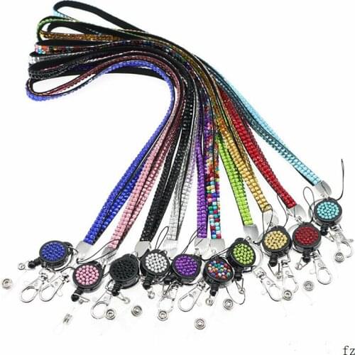 50 Pcs Retractable Neck Strap Pull Badge ID Lanyard Name Card Holder Necklace Hanging Rope Reels Badges Lanyard