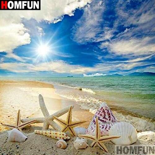 HOMFUN Full Square/Round Drill 5D DIY Diamond Painting "Sea star conch" 3D Diamond Embroidery Cross Stitch Home Decor A19382