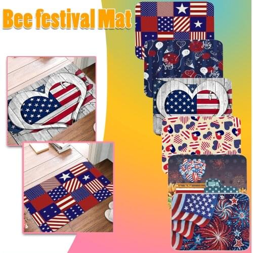 Independence Day Decorative Door Mat Anti-slip Bottom Printed Living Room Bathroom Rug Indoor Outdoor Non Slip Home Furnishing