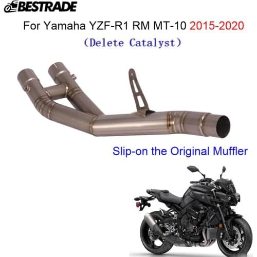 For Yamaha YZF-R1 RM MT-10 Replace Catalyst Motorcycle Exhaust Middle Link Pipe Slip On Original Muffler Pipe Titanium Alloy