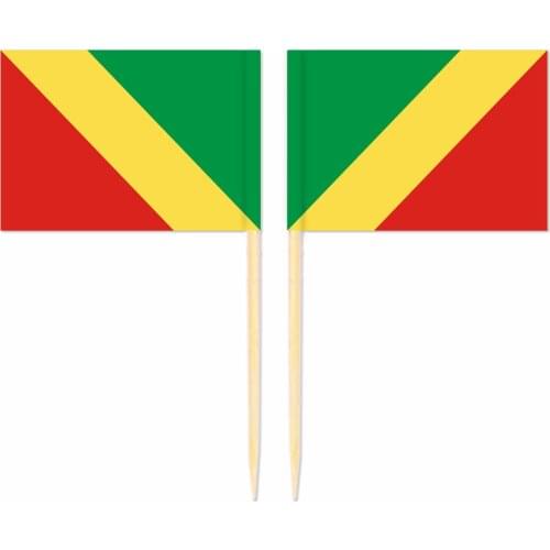 Congo Toothpick Flag 3.5X2.5CM Cake Topper Party Cupcake Wedding Baby Shower Supplies Lovely Baking Dessert Decorations