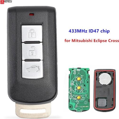 KEYECU Replacement Keyless Entry Remote Fob Smart Key 3Button 433MHz ID47 chip for Mitsubishi Eclipse Cross 2017 2018 2019 2020