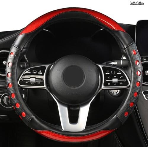 KOKOLOLEE Microfiber Leather Car Steering Wheel Cover For Hondas Civics CRV BRV Fit Jazz Accords City Freed Mobilio Stream