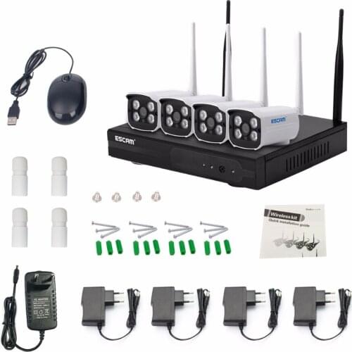 ESCAM 720P 4CH Wirelss IP Camera NVR Kit