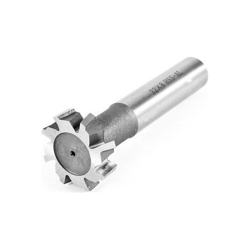 Hardware Milling Cutter 8mm Depth 32mm Cutting Dia 8 Flutes HSS T Slot End Mill