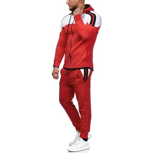 2021 Brand Fashion Tracksuit Men Zipper Hoodies + Sweatpant Set Mens Gym Joggers Sweatshirts Suits Man Autumn Sportswear Sets