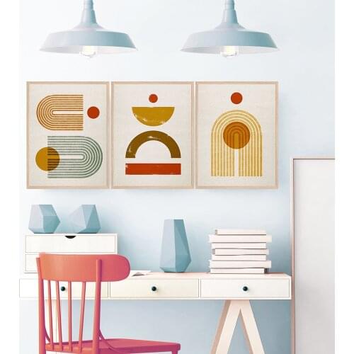 Simple Lines Abstract bundle Room Wall Art Vintage Wall Painting Set of 3 Prints Nursery Abstract Painting No Frame Pictures