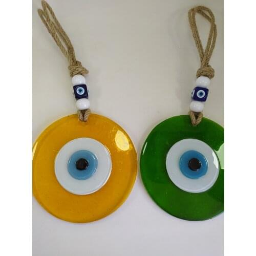 Colorful Evil Eye Set Big Glass Beads Pendant Charm Turkish Amulet for Wall Hanging Home Room Decor Made in Turkey