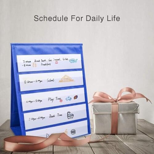 Tabletop Desktop Pocket Chart Table Top With Bonus 20X Dry Erase Cards,Desktop Tabletop Teaching Pocket Chart Double Sided And S