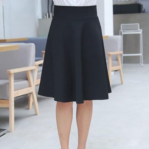 Extra Large Size Womens M-5XL2021 Spring and Autumn New Elegant Black Pleated Skirt Womens Mid-length Skirt High-quality