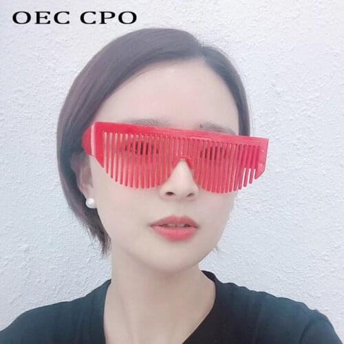 OEC CPO New creative comb sunglasses women comb hair tiara dress up decoration blinds sunglasses female trend network red glasse
