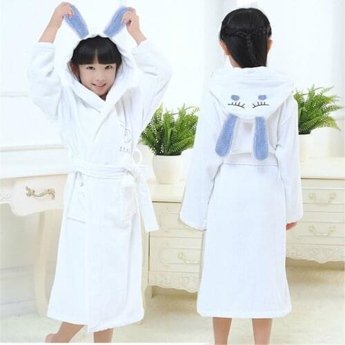 Autumn winter pajamas cotton childrens robe towel material boy hooded bathrobe bath towel thickening nightgown girl cartoon