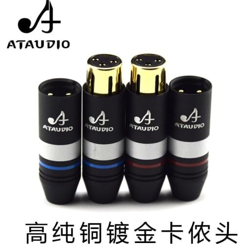 ATAUDIO HIFI Gold-plated XLR Plug Hi-end Male and Female 3 Pins XLR Connector for diy