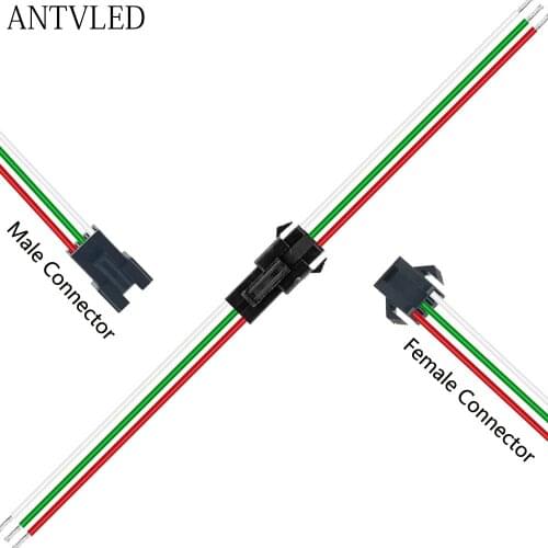 JST Connector Male And Female 10-100 Pairs 2pin/3pin/4pin/5pin For WS2812B/WS2811 5050/3528 LED Strip