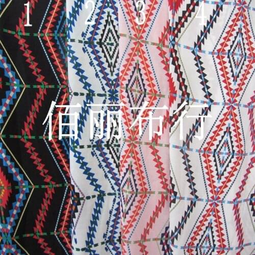 Recommended Geometric Pattern Floral Printed Dress Clothing Fabric Cloth Wholesale Spring And Summer Thin Breathable/1m