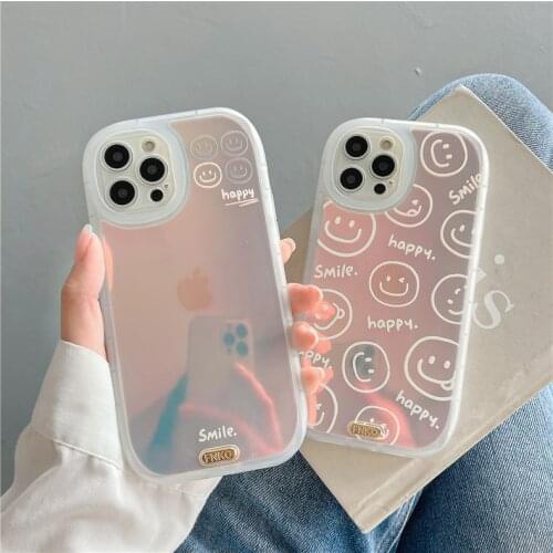 Luxury Laser Dream Glitter Phone Case for IPhone 12 11 Pro Max XR XS Max 7 8 Plus X Smiley Soft Tpu Back Cover Shell