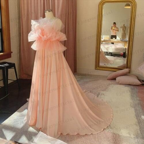 A-Line Tulle Top Chiffon Evening Dresses 2022 New Fashion Evening Gowns Women Summer Dresses Birthday Party Dress Bridal Robes