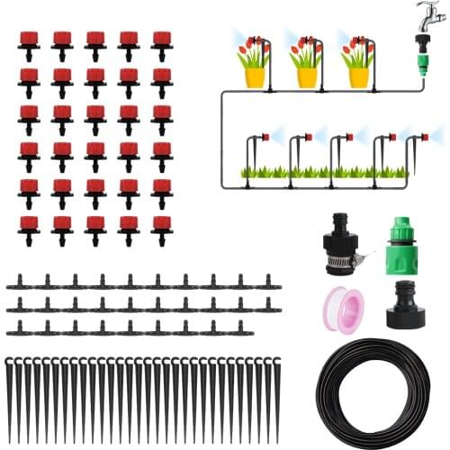 5m 10m 25m Water Hose 4/7mm Micro Drip Irrigation System DIY Garden Watering Kit for Greenhouse Plants Adjustable Drippers