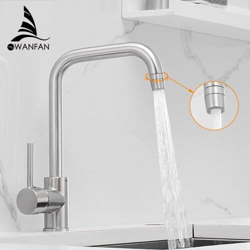 Kitchen Faucets Brass Kitchen Sink Water Faucet 360 Rotate Swivel Faucet Mixer Single Holder Single Hole Black Mixer Tap 866037