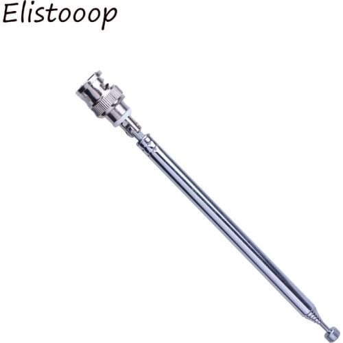 Telescopic Extendable Antenna with BNC Connector Portable FM Radio Scanner VHF UHF TV Antennas 45cm