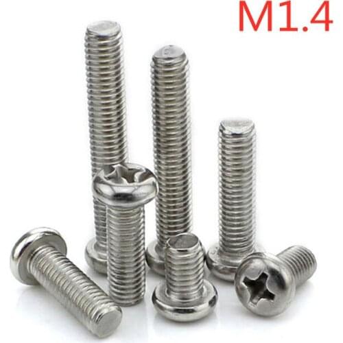 M1.4*2/2.5/3/3.5/4/5/6/8/10/12/14/16 Stainless steel pan head philips machine screw PM1.4