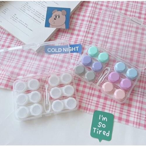 High Capacity Contact Lens Case Women Diamond Trim Beauty Lens Case Contact Lens Storage Box Gift