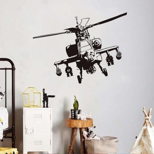 Military Helicopter Wall Sticker Adhesive Home Decor Living Room Waterproof Bedroom For Children Wall Decals