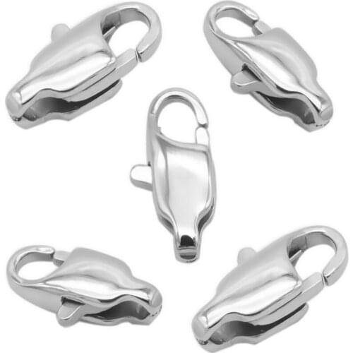 100pcs High Quality Polishing Stainless Steel Lobster Clasps Hooks End Clasps Connectors for Necklace Bracelet Jewelry Findings