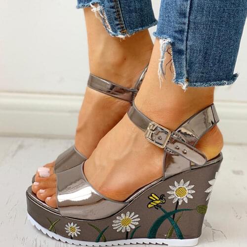 Leisure ankle-strap Wedges womens Shoes 2020 Summer Sandals Platform High Heels Shoes Woman