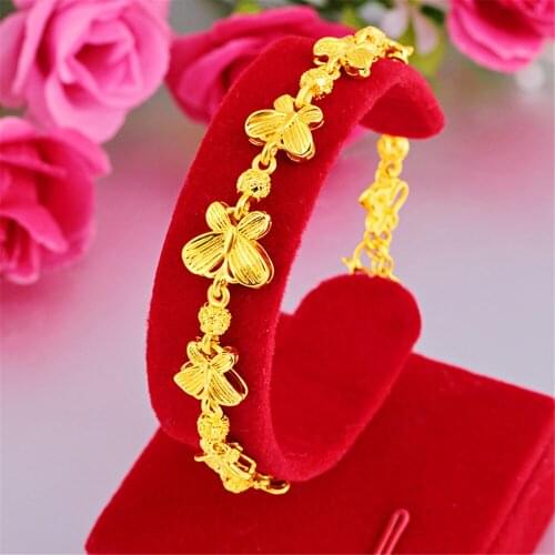 Dubai Gold Color Bracelets For Women Butterfly Charm Bracelet & Bangles Pulseira Femme Vintage Wedding Jewelry Accesories Bijoux