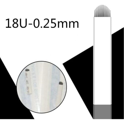 0.25mm U Shape 12/14/16/18 Pins Tattoo Needles Permanent Makeup Eyebrow Embroidery Microblading Blade For 3D Manual Tattoo Pen