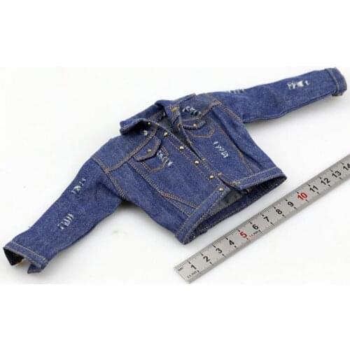 1/6 Scale Soldier Model Trend Casual Hip-hop Denim Jacket Top Model Toy for 12-inch Movable Doll Collection Doll Accessories