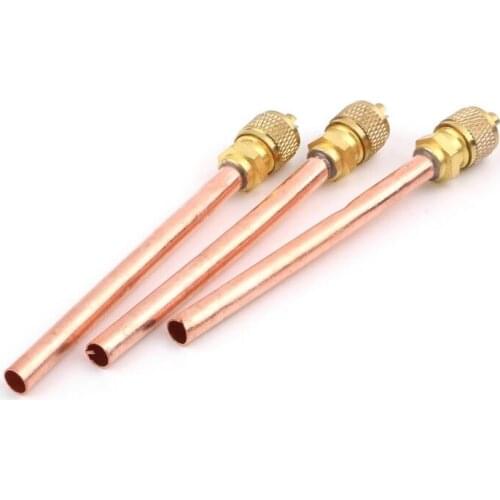 10pcs Air Conditioner Refrigeration Access Valves 6mm OD Copper Tube Filling Parts