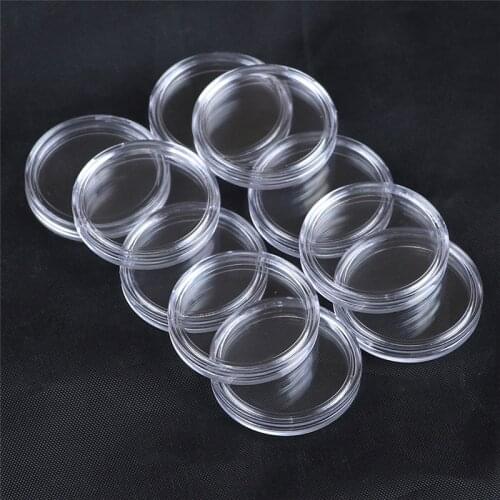 10PCS Transparent Small Round Commemorative Coin Holder For Coin Collection Plastic Clear Coin Capsules Box Dia.25mm 32mm 35mm