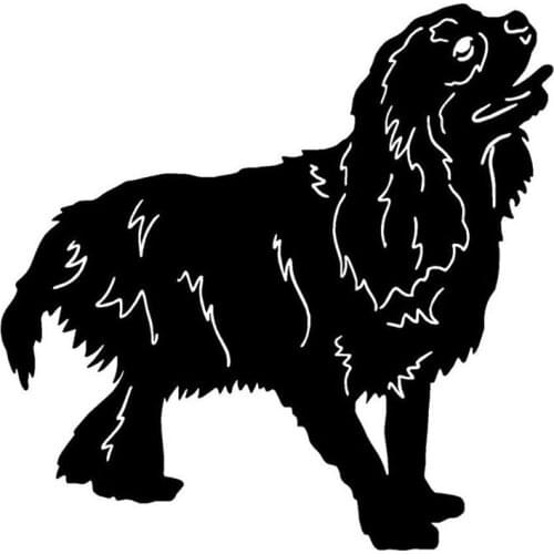 13*12.7CM Cavalier King Charles Spaniel Dog Car Stickers Cute Vinyl Decal Car Styling Truck Decoration Black/Silver S1-0906