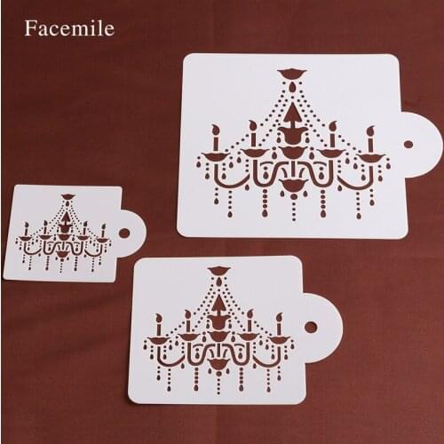 3PCS lighthouse shape Fondant Cake Stencil Kitchen Cupcake Decoration Template Gift cookie coffee stencil mold Baking Tool 52060