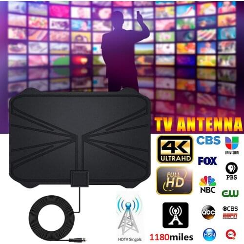 4K Digital HDTV Aerial Indoor Amplified Antenna 1180 Miles Range HD1080P DVBT2 Freeview TV Antena HD TV Antennas Aerial