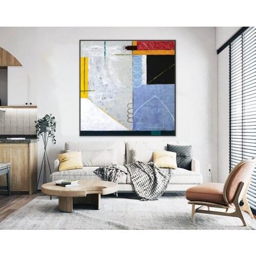 Abstract Painting Original Large Acrylic Canvas Wall Art Expressionism Architectural Modern Painting Wall Art On Canvas Shade